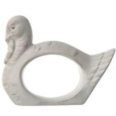 White Ceramic Turkey Napkin Rings | Putti Thanksgiving Celebrations