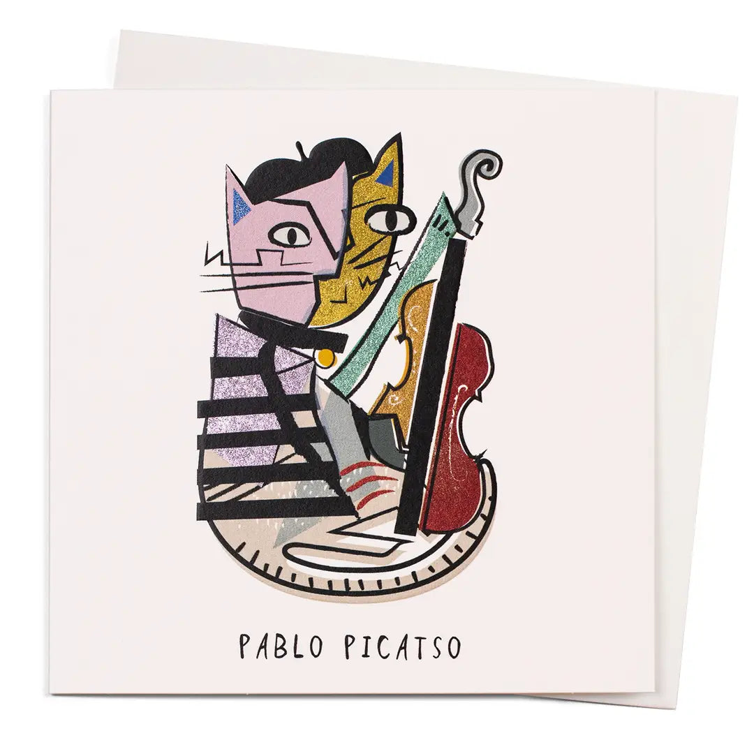 "Pablo Picatso" Pablo Picasso Cat Greeting Card