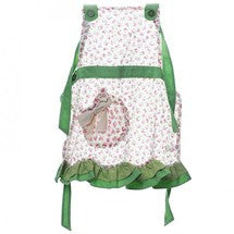  Miss Rose Sister Violet Child's Green Floral Apron, MRSV-Miss Rose Sister Violet, Putti Fine Furnishings