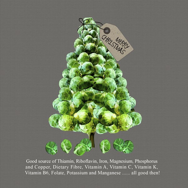  Sally Scaffardi Design Brussel Sprouts Christmas Greeting Card | Putti Christmas 
