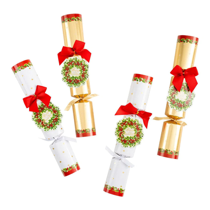 Caspari Holly And Berry Wreath Christmas Crackers  | Putti Fine Furnishings Canada