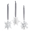 White Metal Snowflake with Black and White Gingham Ribbon | Putti Canada