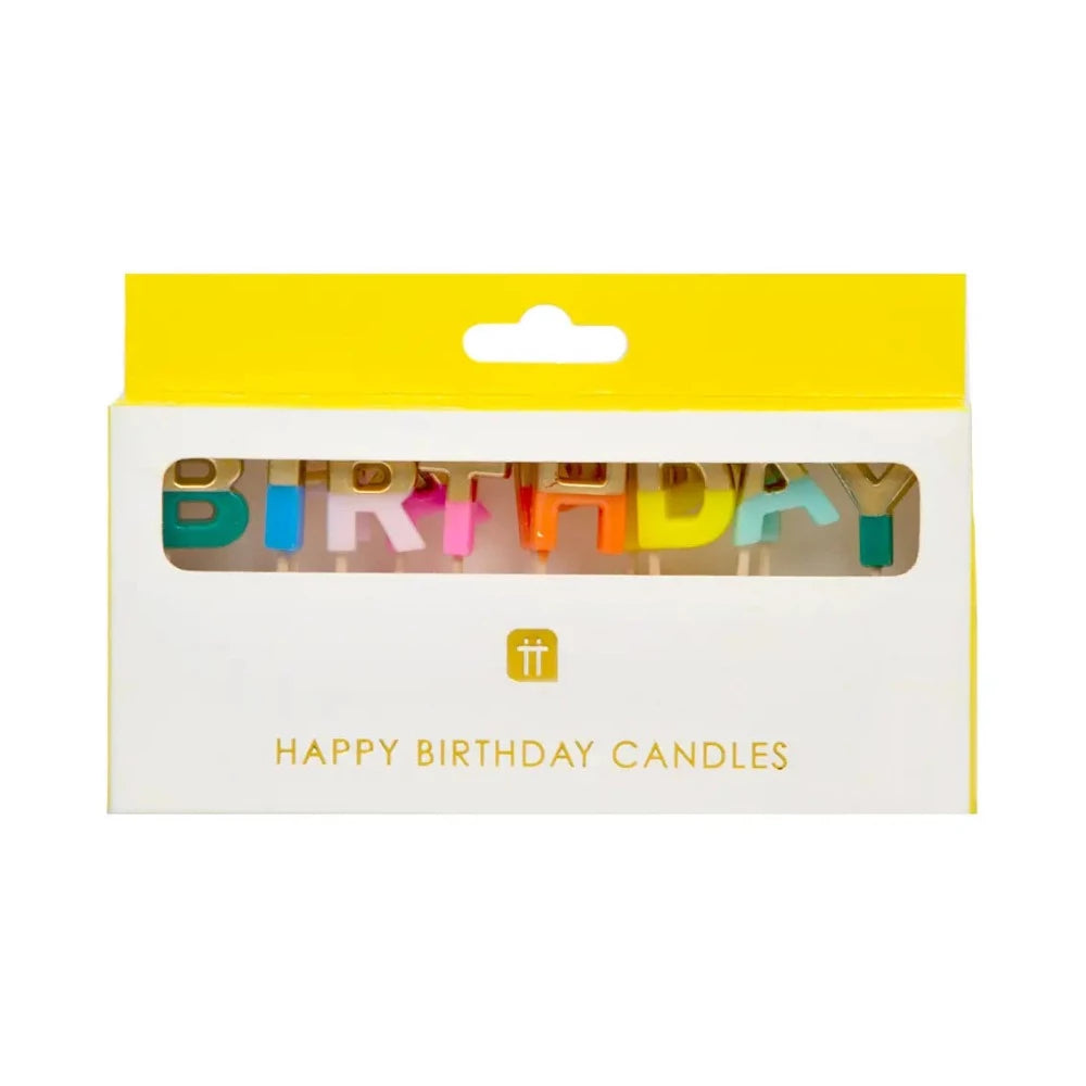 Birthday Brights Rainbow "Happy Birthday" Candles | Le Petite Putti Celebrations 