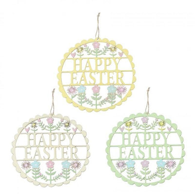 Wooden Fretwork Happy Easter Decorations | Putti Easter