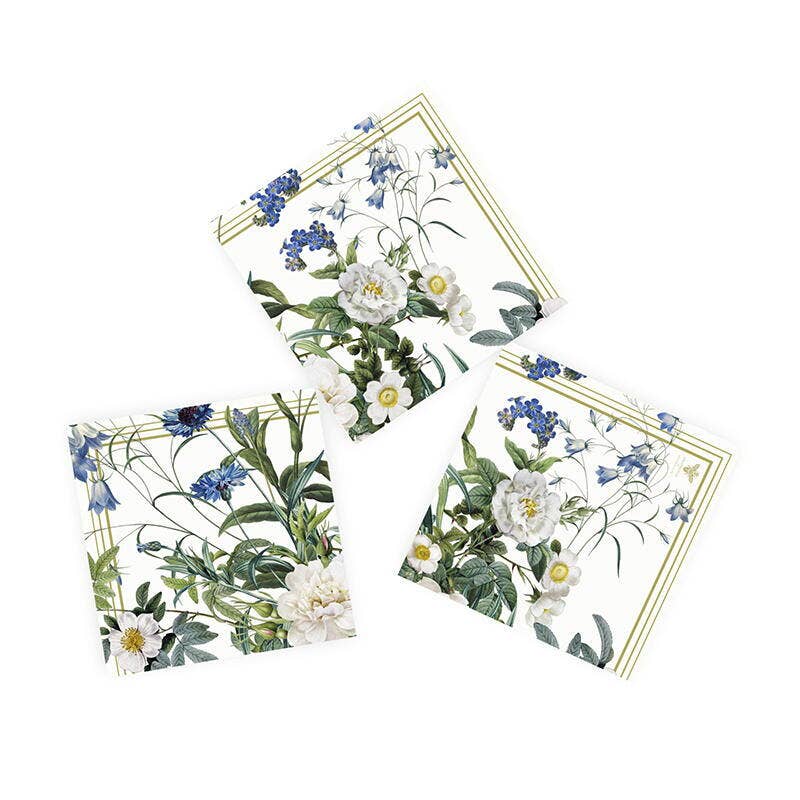 Blue Flower Garden Paper Napkins - Lunch