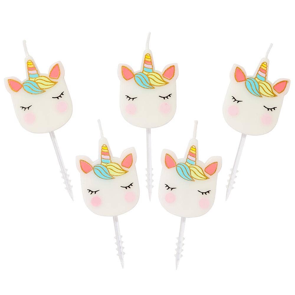 Talking Tables Unicorn Face Cake Candles | Putti Party Supplies 