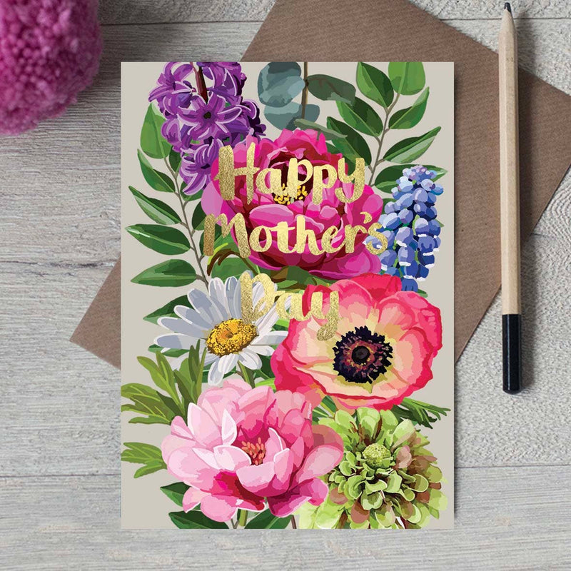 Happy Mother's Day - Floral Foiled Greeting Card