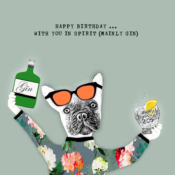 With you in spirit (mainly gin) Greeting Card