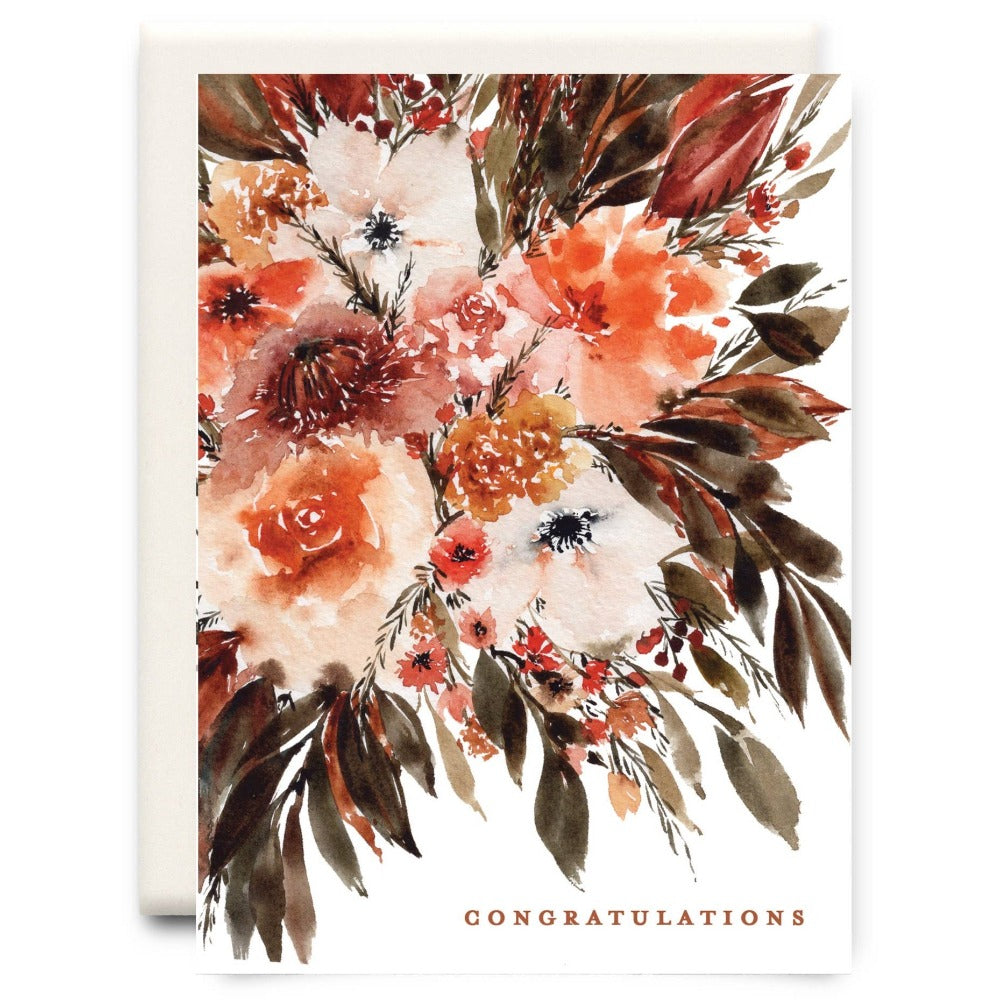 Inkwell Cards Orange Flower Congratulations Greeting Card | Le Petite Putti 