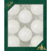 White Satin Glass Ball Ornaments - Set of 8 | Putti Christmas Celebrations