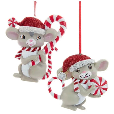 Kurt Adler Peppermint Mouse Resin Ornaments  | Putti Christmas Canada