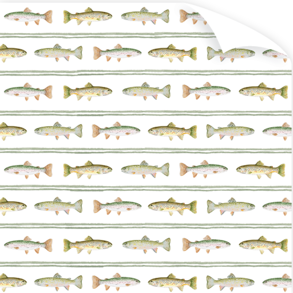 Fly Fishing Trout Wrapping Paper Roll