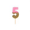 "We Heart Birthdays" Pink Glitter Number Candle - Five, TT-Talking Tables, Putti Fine Furnishings