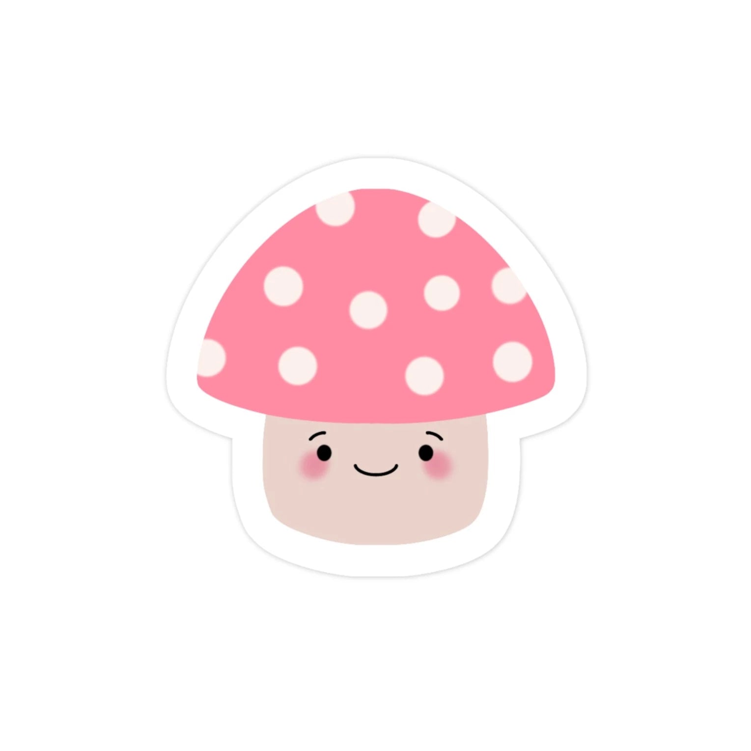 Cute Kawaii Pink Mushroom Vinyl Sticker