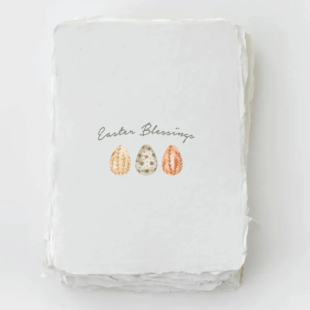 Handmade Paper "Easter Blessings" Easter Egg Greeting Card