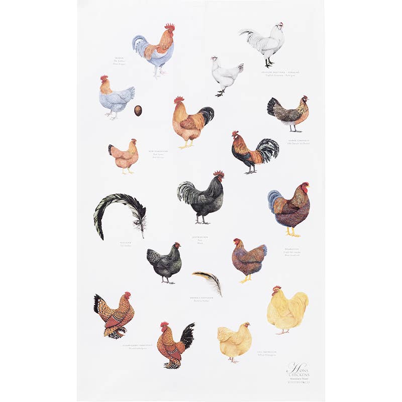 Chickens Organic Tea Towel