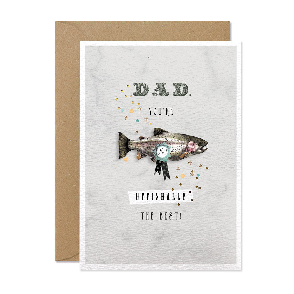 "Dad You're Officially the Best" Fish Greeting Card | Putti Celebrations 