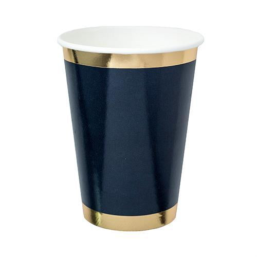 Posh Navy & Gold Paper Cups | Putti Hanukkah Celebrations 