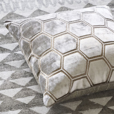 Designers Guild Manipur Oyster Cushion | Putti Fine Furnishings Canada