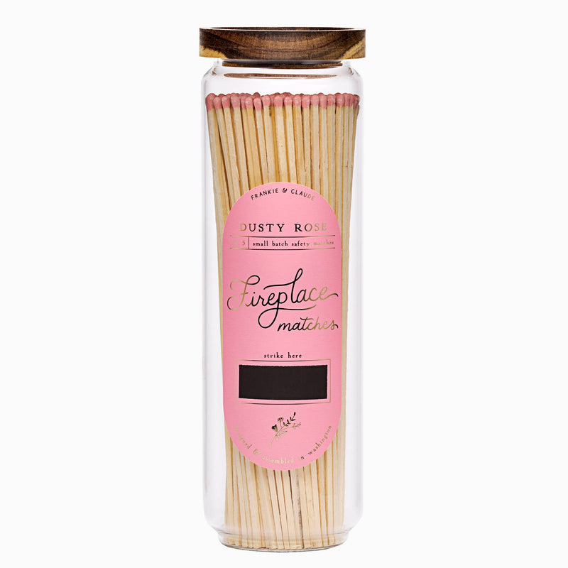 Fancy Matches Dusty Rose Pink Fireplace Match Jar