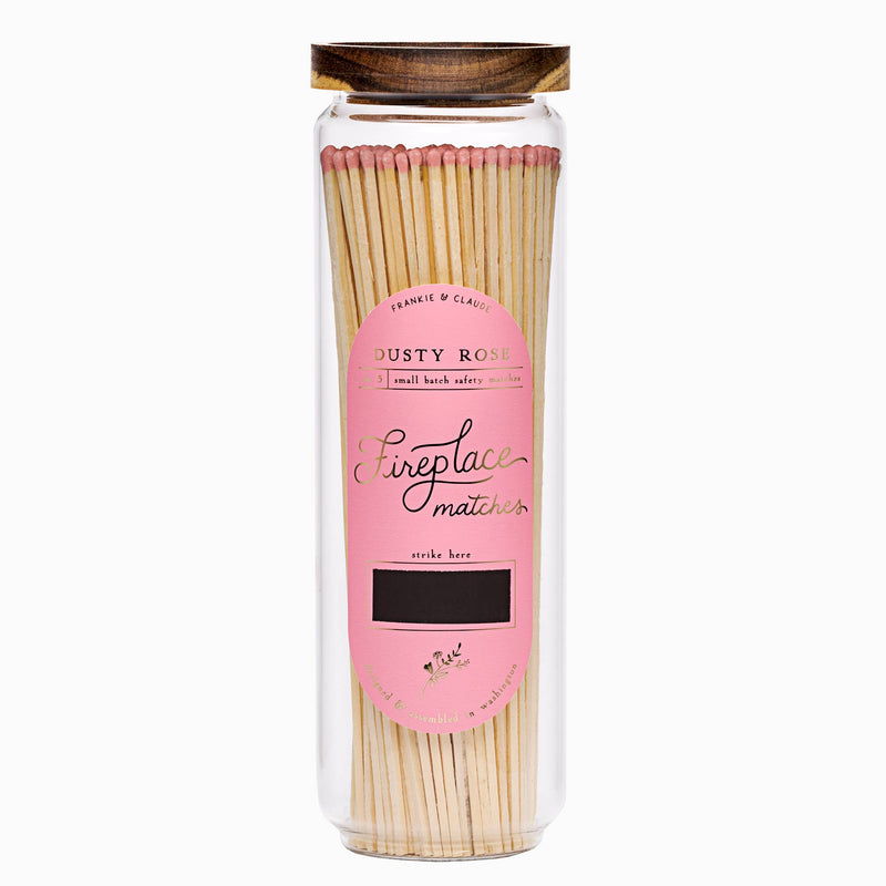 Fancy Matches Dusty Rose Pink Fireplace Match Jar