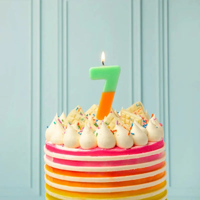 Multicolor Number Candle - Seven  | Putti Celebrations Canada