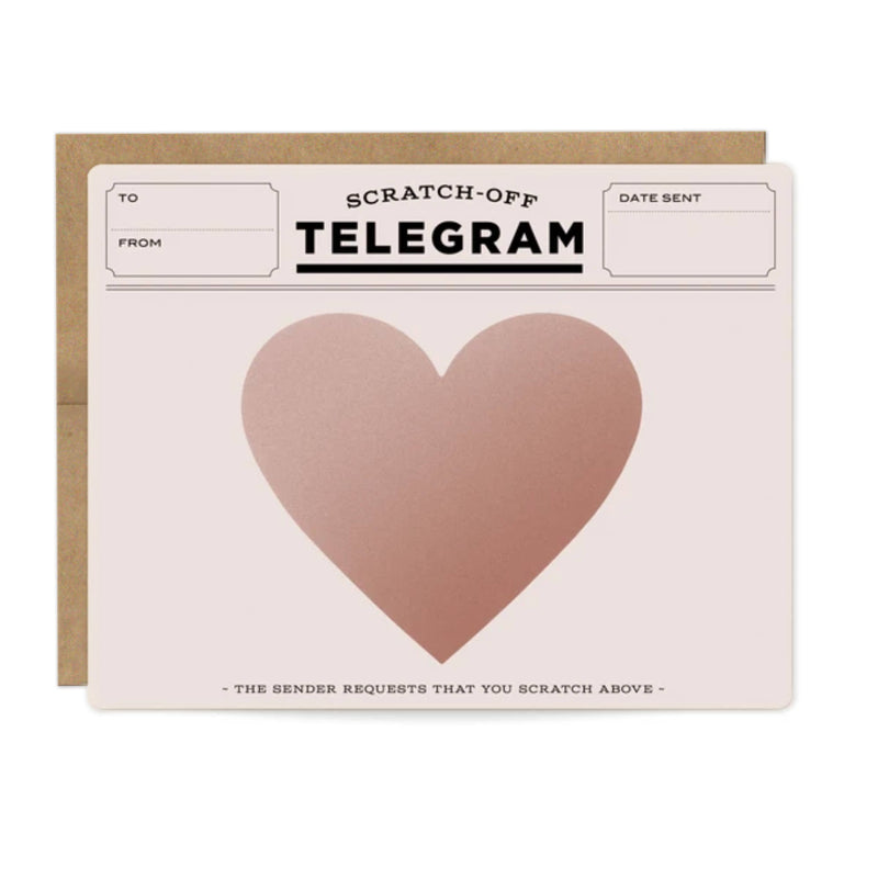 Inklings Paperie - Rose Gold Telegram Scratch-off Card