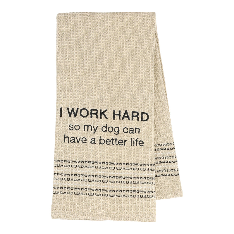 Dry Wit Towel - Work Hard For Dog