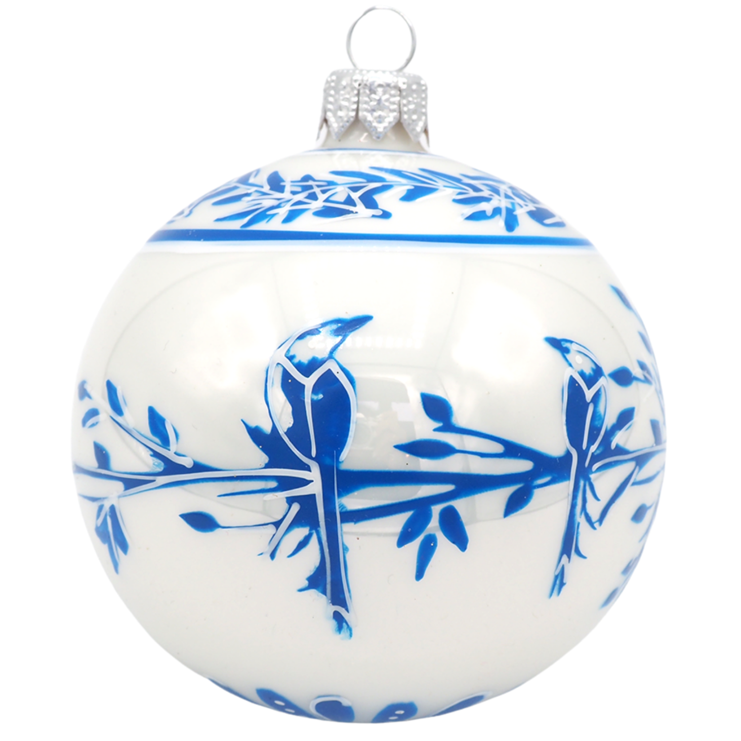 Holland Delft Blue Glass Ball Ornament