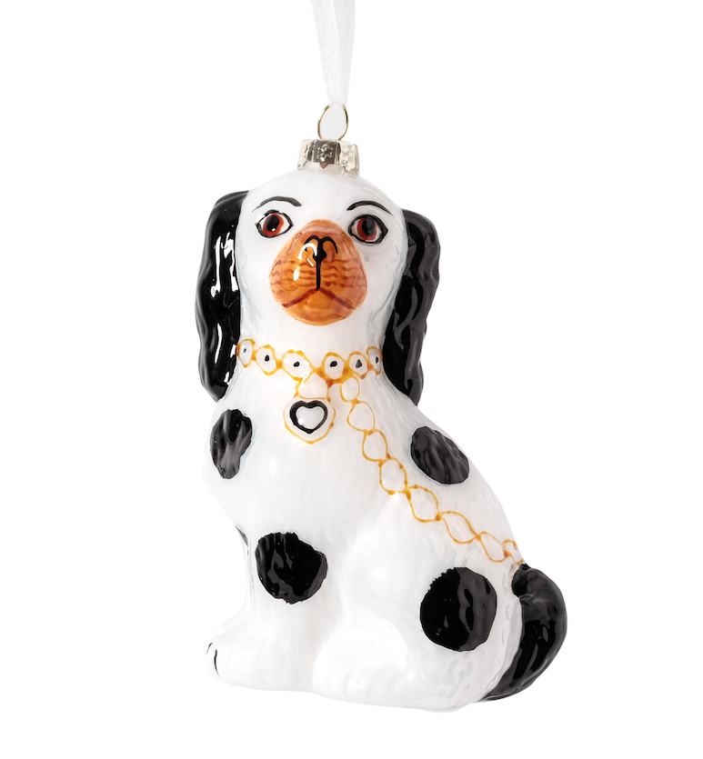 Black Staffordshire Dog Glass Ornaments