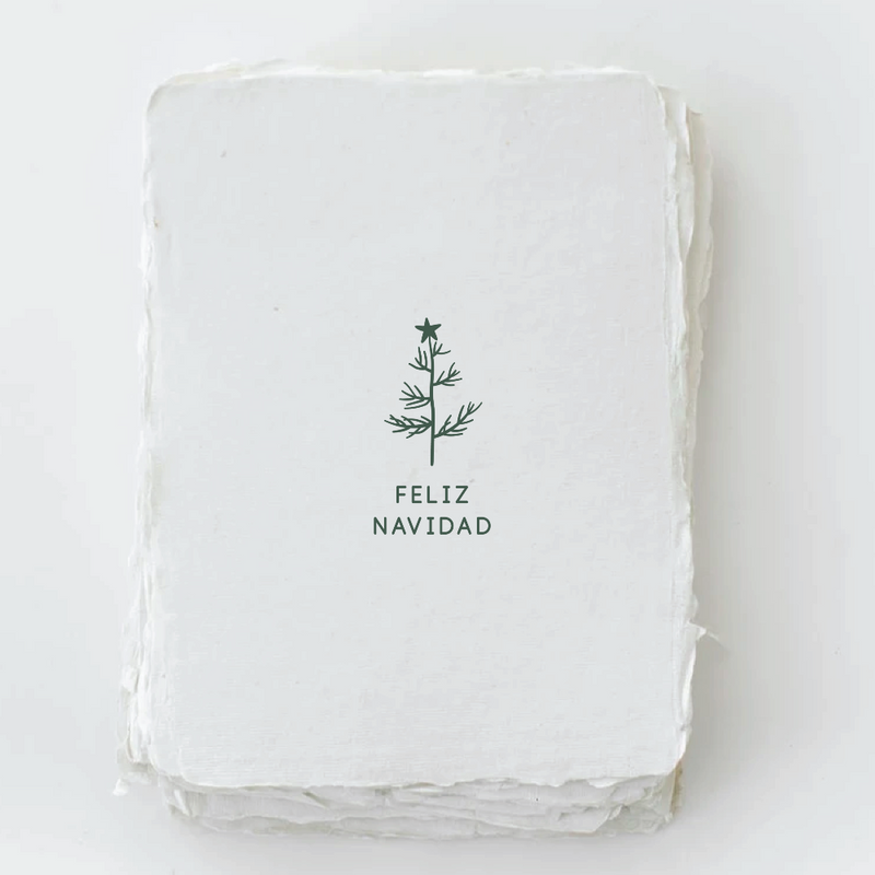 Handmade Paper "Feliz Navidad" Christmas Holiday Greeting Card Box Set | Putti