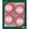 Matte Pink Glass Ball Ornaments - Set of 4 | Putti Christmas Decorations