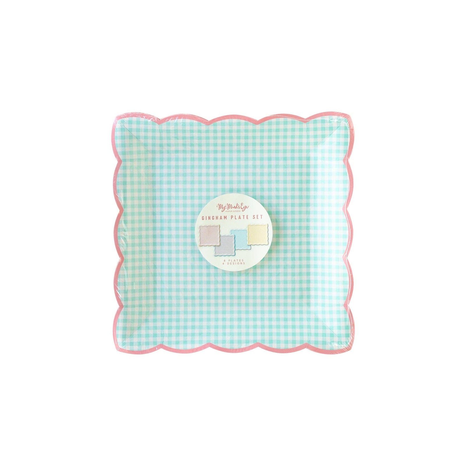 Pastel Gingham Paper Plates