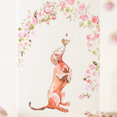 Sophie Amelia Sausage Party Dachshund Greeting Card