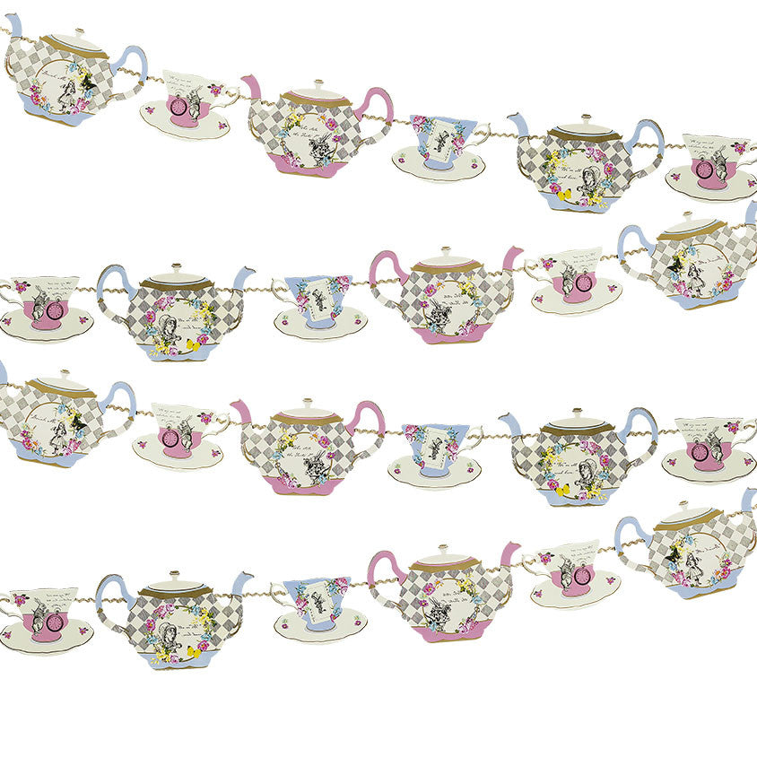 Truly Alice Teapot Bunting -  Party Supplies - Talking Tables - Putti Fine Furnishings Toronto Canada - 1