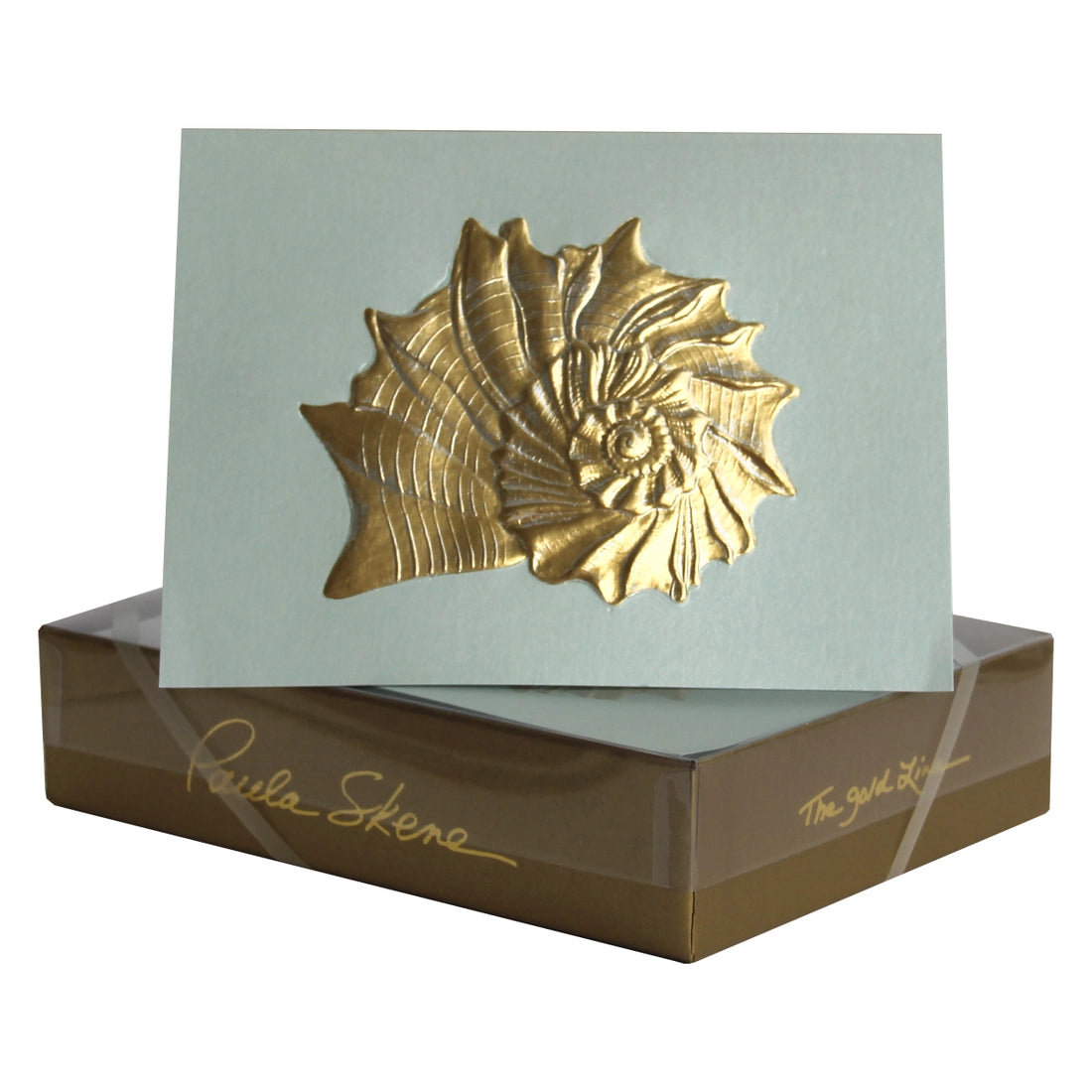 Light Blue Whelk Gold Foil Blank Card