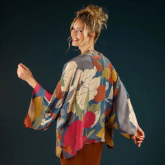 Winter Floral Kimono Jacket - Heather - Putti Fine Furnishings