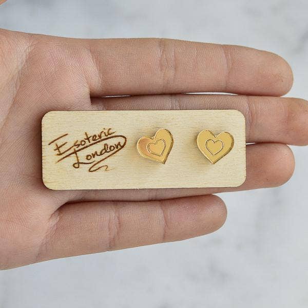 Esoteric London Jewellery - Tiny Heart Stud Earrings | Putti Fine Fashions 