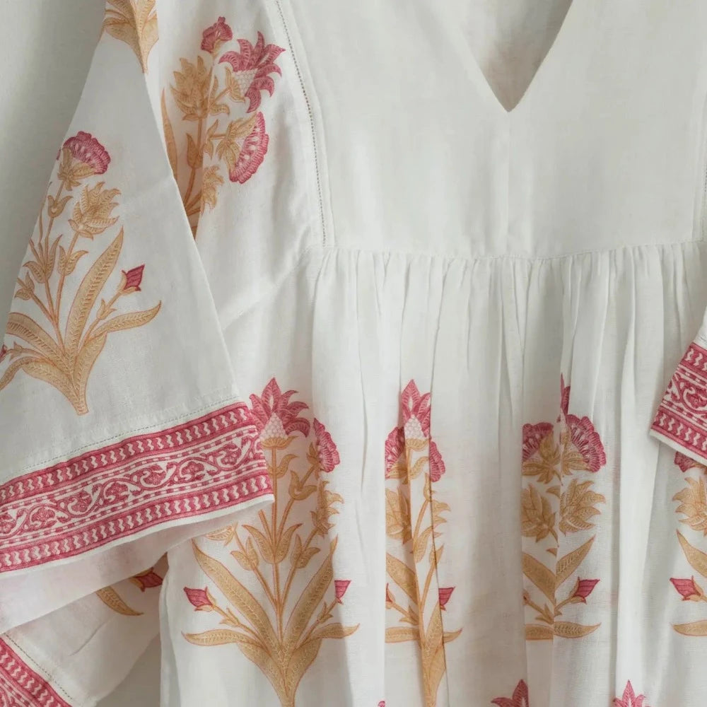 Nest Factory Bouquet Maxi Dress 2 ply - Mustard & Pink