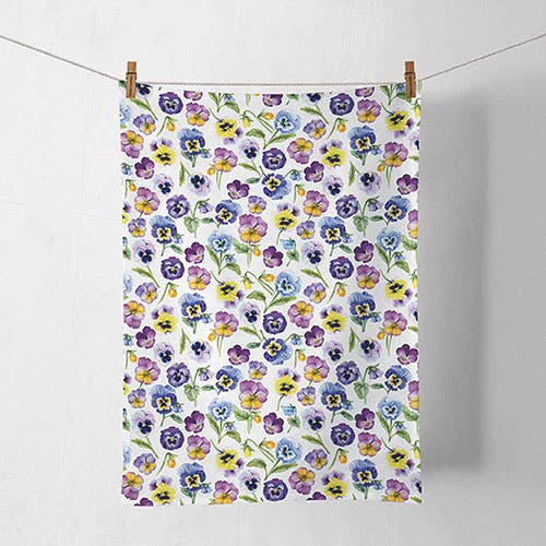 Pansy All Over Kitchen Towel