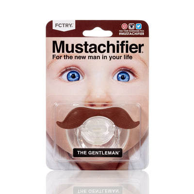 Mustachifier Pacifier "The Gentleman" - Brown -  Children's - TTG-The Tate Group - Putti Fine Furnishings Toronto Canada - 1