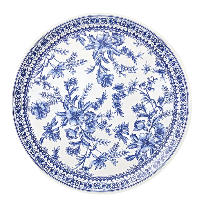 Blue and White French Toile Large Paper Party Plates | Putti Party Supplies 