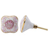 Pink Floral Ceramic Drawer Pull | Putti Fine Furnishings