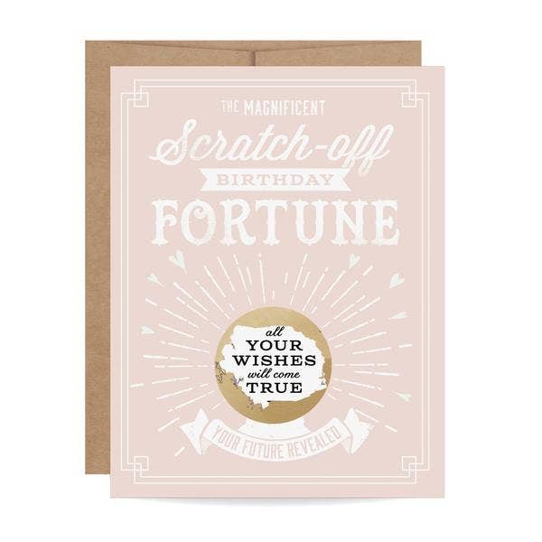 Inklings Paperie - Pink Birthday Fortune Scratch-off Card | Putti Fine Furnishings 