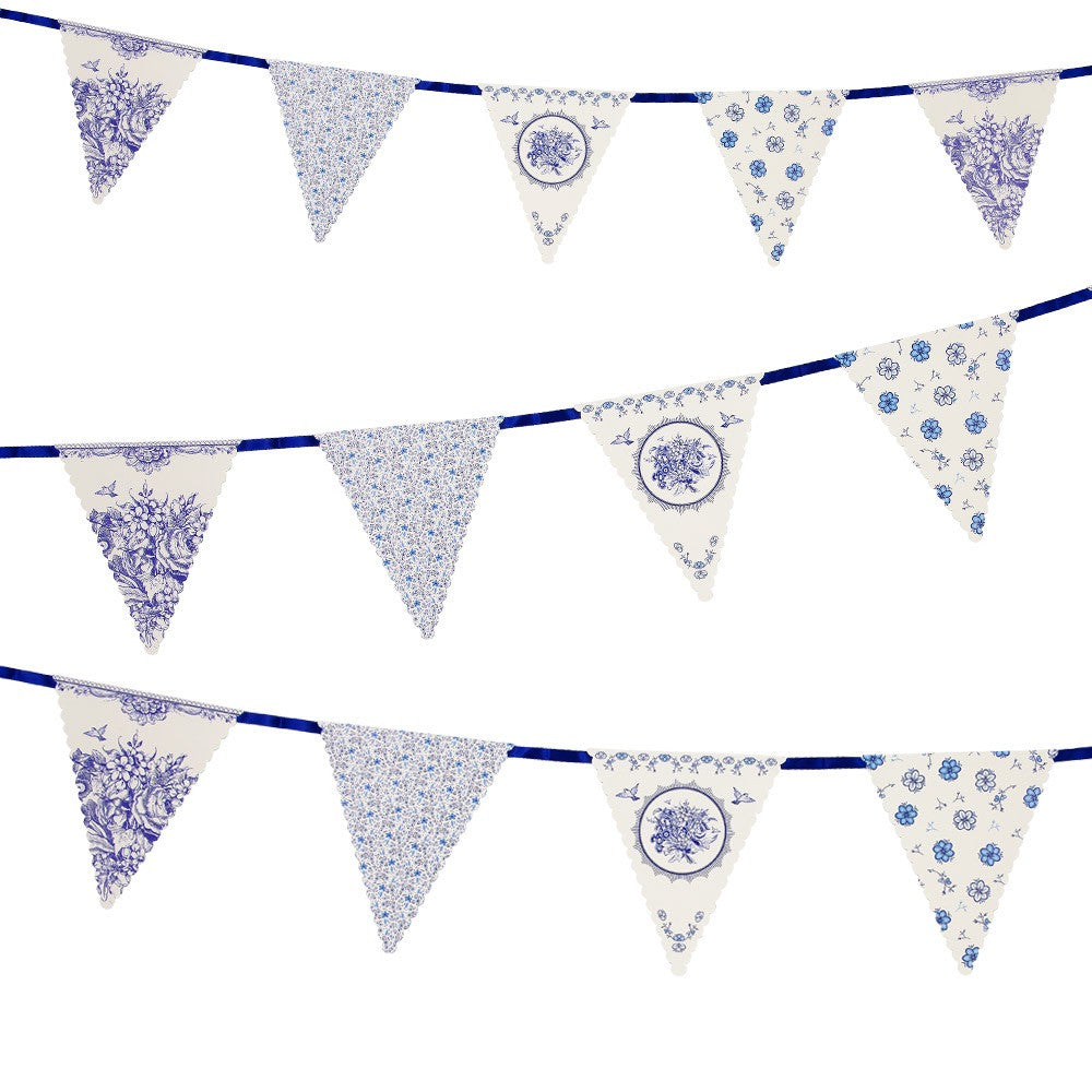 Party Porcelain Blue Bunting -  Party Supplies - Talking Tables - Putti Fine Furnishings Toronto Canada - 1