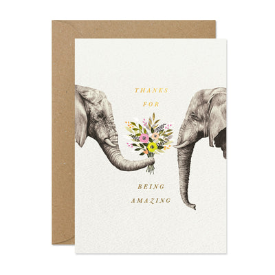 Stephanie Davies "Thanks for being amazing" Elephant Thank You Greeting Card