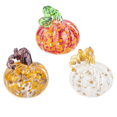 Mini Glass Pumpkin Figurine