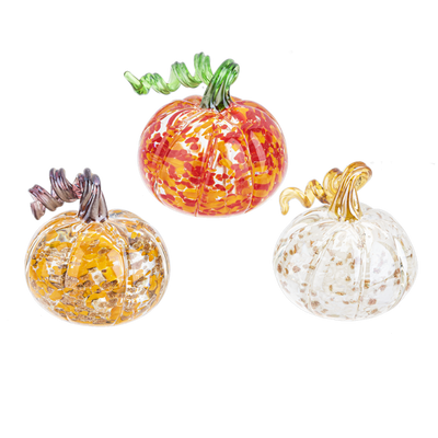 Glass Pumpkin Figurine | Putti Fall Celebrations