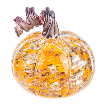 Glass Pumpkin Figurine | Putti Fall Celebrations