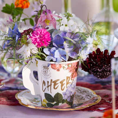 Floral Teacup & Saucer Set - 12 Pack